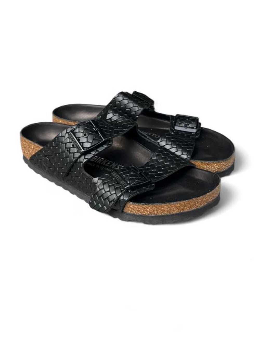 Birkenstock Arizona Woven Embossed Black Leather Sandals EU 36 US Women’s 5 R